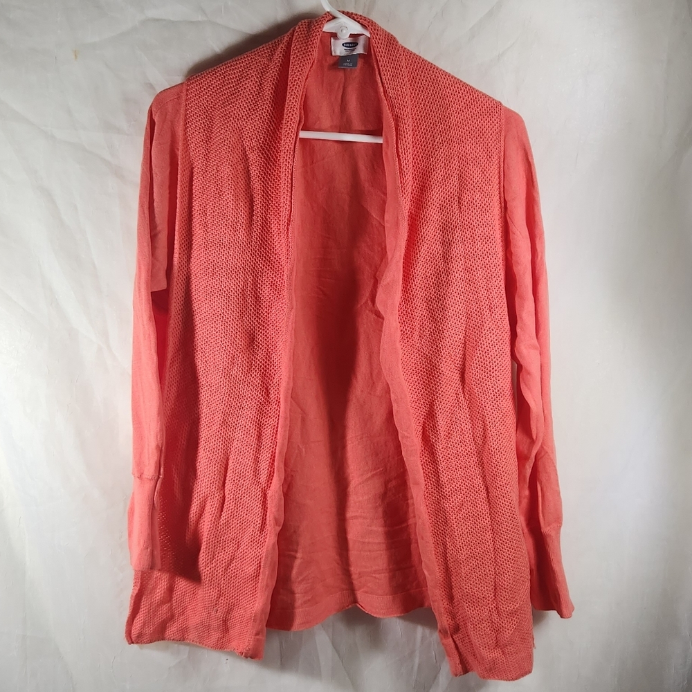 Old Navy Women's Salmon Long Sleeve Open Front Sweater
